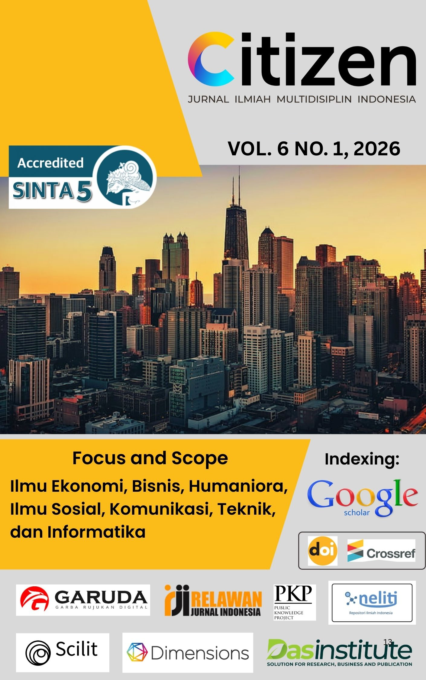 					View Vol. 6 No. 1 (2026): CITIZEN: Jurnal Ilmiah Multidisiplin Indonesia
				